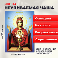  Освященная икона на холсте "Пресвятая Богородица Неупеваемая Чаша"